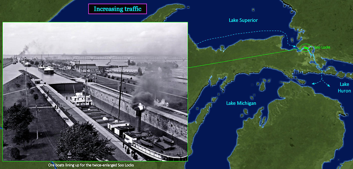 Soo Locks, 1890 map